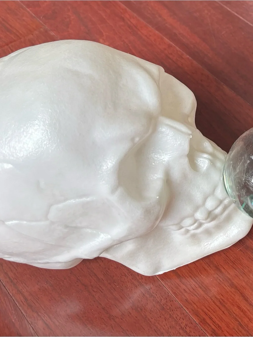 1 - Skull Blowing Blue Glitter Bubble , NEW, Halloween collectible decor